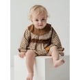 thumbnail image 3 of BemeyourBBs Thanksgiving Baby Girls Romper Plaid Embroidery Turkey Bodysuit, 3 of 9