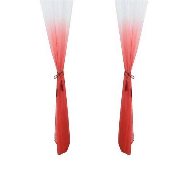 Yuarrent Cortinas semitransparentes con degradados para sala de estar, dormitorio, cocina, ventana, paneles de gasa, bolsillo para barra Decoración del hogar rojo Yuarrent JJ16168-01