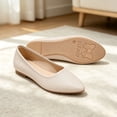 thumbnail image 6 of Meckior Women's Flats Shoes Comfortable PU Leather Slip On Round Toe Ballet Flats Casual Dress Flat Shoes for Walking, 6 of 8