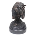 thumbnail image 3 of Rustique Western Charge Statue de Résine Électrolytique de Bronze de Bison Américain, 3 of 7