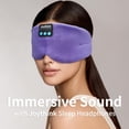 thumbnail image 3 of Joythink Sleep Headphones Bluetooth Sleep Mask Silk Headband Earphones Bluetooth Eye Mask for Sleeping On Side Blackout Soft Sleep Earphones Music Kids Children Eye Cover purple, 3 of 8