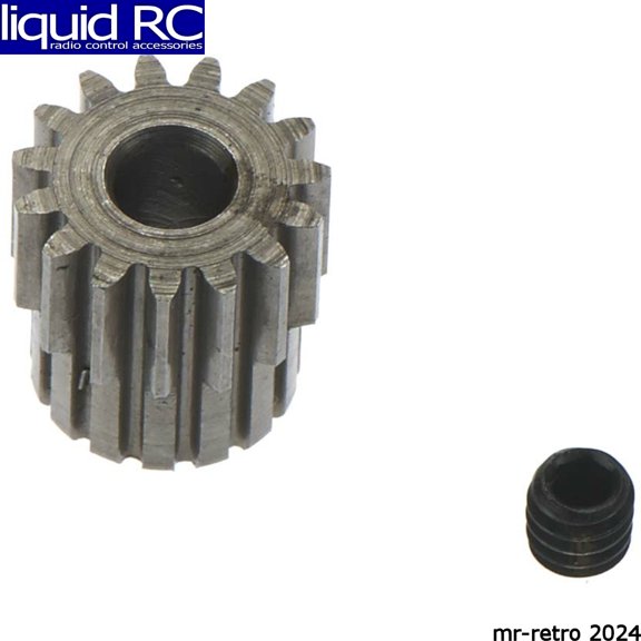 Robinson Racing 1415 X-Hard Wide 48 Pitch 15 Tooth 1/8 Shaft Pinion Gear w/ Collar RRP1415