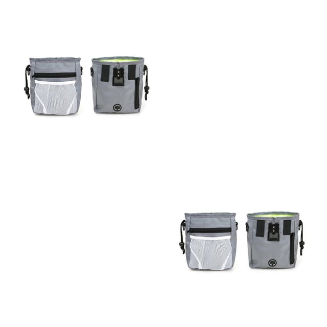 Billuyoard Bolsa de entrenamiento de tela Oxford de gran capacidad, accesorios para cachorros, accesorio de tren al aire libre, bolsa para mascotas, Gris 2piezas Billuyoard CBP440163