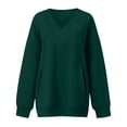 thumbnail image 5 of VV AVEORS Womens V Neck Sweatshirt With Pockets Hoodless Hoodies Fleece Pullover Dressy Casual Loose Fit Long Sleeve Tops Army Green 3XL, 5 of 9