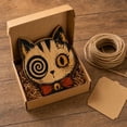 thumbnail image 4 of Vintage Halloween Cat Wooden Block, Primitive Rustic Farmhouse Tabletop Figurine, Tray Desktop Sign, Spooky Wooden Centerpiece Signs for Home Office Halloween Party Decorations(B), 4 of 8