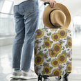 thumbnail image 2 of White Bee Sunflower Pattern Luggage Cover Fashion Suitcase Cover Baggage Covers Fit 25-28 Inch Luggage (Go Travel), 2 of 5