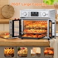 thumbnail image 5 of PlumChef 26QT Large Capacity French Double-Door Air Fryer Convection Toaster Oven, 1700W, 14 Preset Menus, 7-in-1 Multi-Function (Bake, Roast, Gril,Toast,Dehydrate&Defrost), Stainless Steel,silvery, 5 of 15
