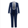 thumbnail image 3 of Boys' 5 Piece Formal Suit Set with Suit Jacket Vest Pants Collared Dress Shirt and Tie, 3 of 6