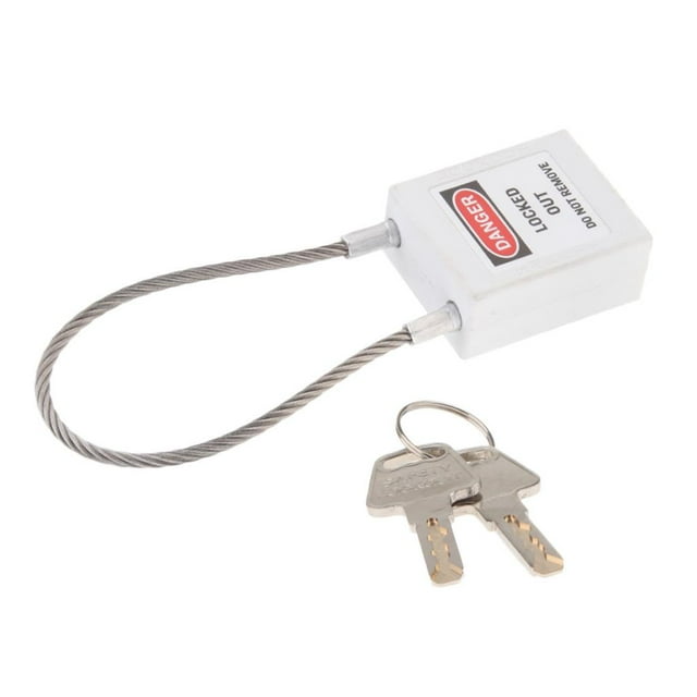 Safety Padlock Lock Cable Keyed Padlock, PA Steel, to Choose White