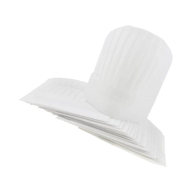facefd 20x Disposable Chef Hat Cook Cap Baker Food Serving White Round 11 Inch