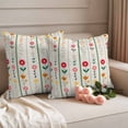 thumbnail image 2 of Spring Floral Outdoor Waterproof Pillow Covers, Colorful Summer Flowers Vintage Botanical Decorative Square Throw Pillowcase Sofa Cushion Sham for Patio/Couch/Chair, 16"x16" 2 Pack, 2 of 8