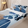 thumbnail image 3 of jejeloiu Nautical Abstract Zipper Full Size Comforter Sets with Fitted Sheet and 2 Pillowcases For Men Women,Coastal Print Zipper Bedding Set,Blue Brown,Reversible,4-Piece, 3 of 7