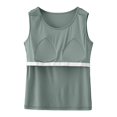 thumbnail image 6 of WEIWEN Camisole Tops for Women Built in Bra Tank Top Bras No Underwire Yoga Tank Tops Casual Summer Running Athletic Workout Padded Cami Shirts Light Green, XXXXL, 6 of 6