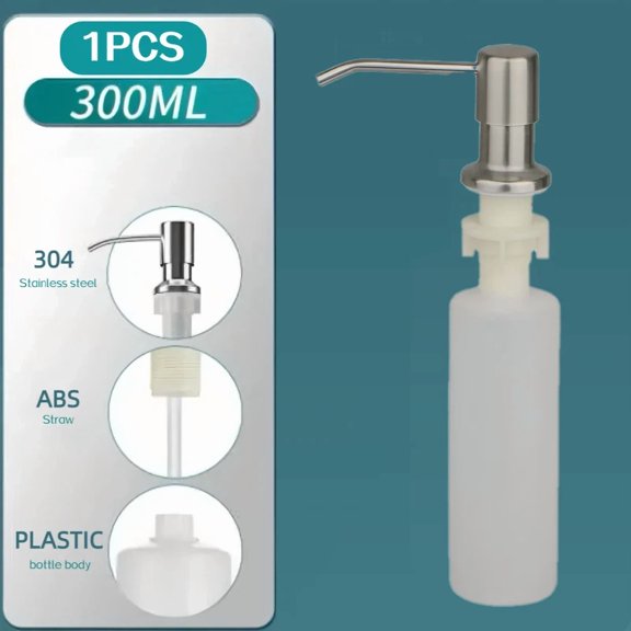 360° Sink Soap Dispenser Stainless Steel Kitchen Hands Liquid Pump With Bottle-