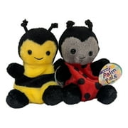 Set of 2 QUEENY BEE & LIL SPOTS LADYBUG Palm Pals Stuffed Animal Plush, Aurora