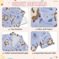thumbnail image 4 of FORMRS Kids Short Sleeve Top and Pants Pajama Set Unisex Satin 2-Piece Sleepwear, Sizes 5-6Y, Cartoon Otters Pattern, 4 of 8