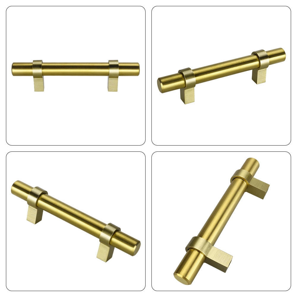 Homdiy 25 Pack Cabinet Gold Handle Hardware Modern Kitchen Pulls for Door Bedroom Dresser Bathroom Wardrobe,3in Hole Centers