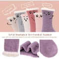 thumbnail image 5 of Womens Fuzzy Socks Slipper Soft Cabin Fleece Cozy Fluffy Stocking Stuffers Plush Winter Sleep Socks for Adult?Multicolor B (6 Pairs)?, 5 of 7