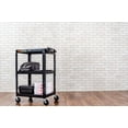 thumbnail image 4 of Luxor Leader Adjustable-Height Three-Shelf Media Utility Cart, 24" W x 18" D, Black, 4 of 12