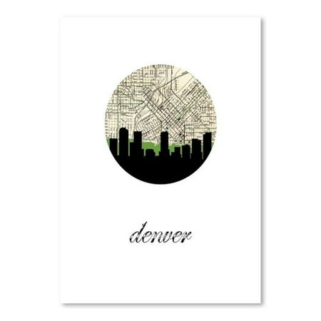 East Urban Home Denver Map Skyline Graphic Art