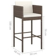 thumbnail image 4 of vidaXL 5 Piece Garden Bar Set with Cushions Poly Rattan Brown, 4 of 5