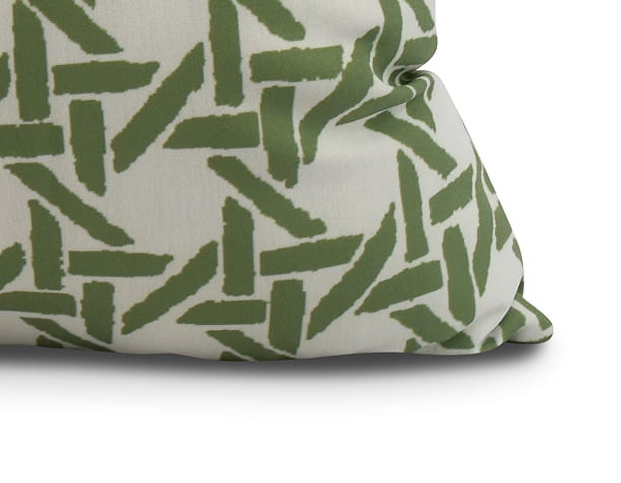 Simply Daisy, 18" x 18" Rattan Geometric , Geometric Print Outdoor Pillow, Green