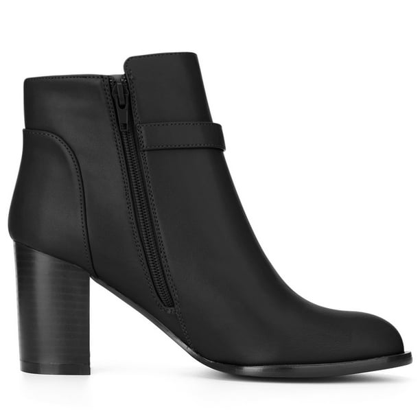 round toe block heel booties