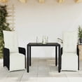 thumbnail image 1 of vidaXL 3 Piece Garden Bistro Set with Cushions Black Poly Rattan, 1 of 4