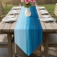 thumbnail image 6 of Table Runners 72 Inches Long, Sky Blue Ombre Cotton Linen Kitchen Dining Coffee Table Runner for Party Home Decor, Modern Abstract Art Ocean Oil Painting Tabletop Dresser Scarves Runner 14x72 Inch, 6 of 9