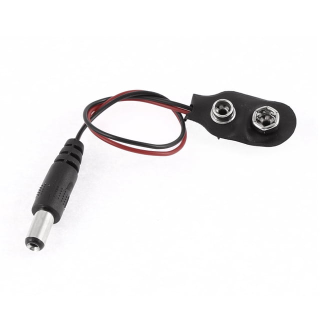 Unique Bargains 5.5mmx2.1mm DC Male Connector 9V Battery Buckle Clip Holder Cable 19cm Long