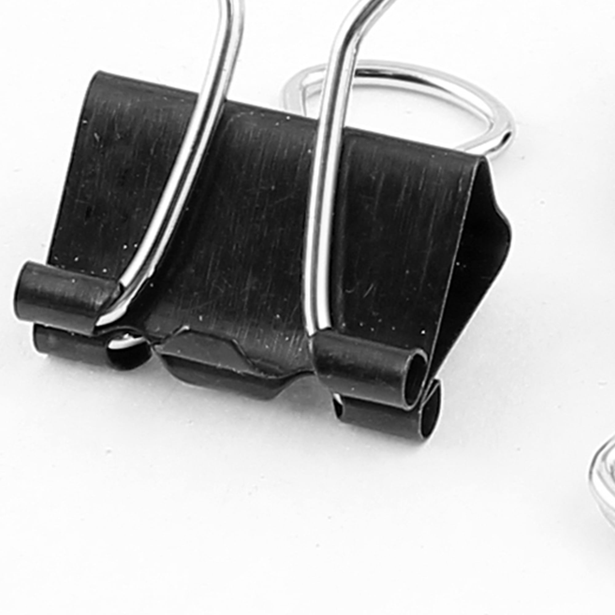 Unique Bargains 24 Pcs 15mm Metal Desk Paper Document Office Stationery Binder Clips Black
