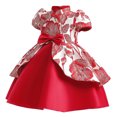 thumbnail image 1 of Vedolay Little Girls Dresses A line Wedding Pageant Lace Flower Girl Dress,Red 8-9 Years, 1 of 5