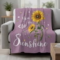 thumbnail image 2 of Violet Sunshine Sunflower Blanket Soft Cozy Warm Throw Blanket for Couch, Plush Fuzzy Flannel Fleece Blankets for Sofa, Pastoral Bees Farmhouse Floral Bed Blankets Lightweight Gifts for Men, 50"x80", 2 of 9