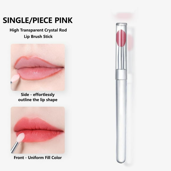 Fiudx Juego de Pinceles Portátiles para Labios, Pincel para Cubrir Labios, Aplicador de Sombras de Ojos con Lentejuelas, Herramienta Cosmética Multifunción, Regalo para Fiestas de Viaje, Esencial par