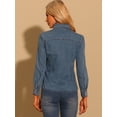 thumbnail image 4 of Chaqueta de Mezclilla para Mujer Chaqueta Informal de Manga Larga con Botones Chaqueta Vaquera de Estilo Boyfriend Gris S, 4 of 6