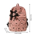 thumbnail image 3 of HJYCHN Bookbag for Girls Ruffled Quilted Bow Ribbon Backpack Back to School Supplies for Kids Boys Backpack White, 3 of 5