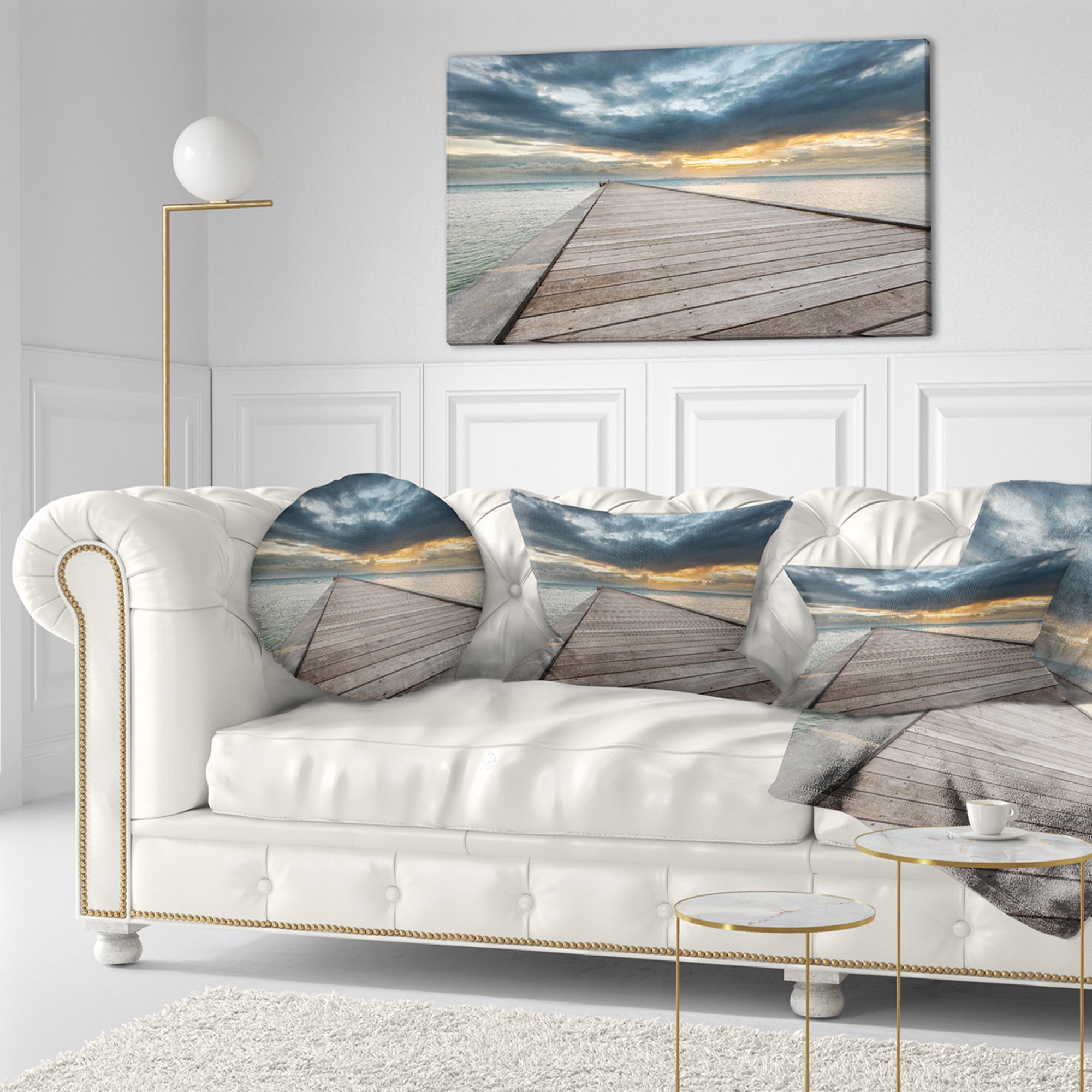 Designart 12" x 20" Multi-color Bridge Pier Polyester Throw Pillow