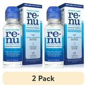 (2 pack) Renu Contact Lens Solution, Advanced Formula Triple Disinfectant Contact Cleaning Solution–From Bausch + Lomb – 2 fl oz (60 mL)
