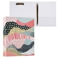 thumbnail image 3 of Stripe Stitch Pattern Boho 3 Ring Binders 1.5 inch Hardcover File Folders with Interior Pockets A4 Size Organizer for School Office Hospital Set of 2, 3 of 8