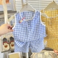 thumbnail image 2 of XXWXYD Toddler Girl Plaid Floral Summer Dress Sleeveless Crew Neck Casual Cotton Dress Soft Comfortable Playwear Two-Tone Pattern Design, 2 of 9