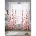 thumbnail image 2 of Red Sheer Curtains 84 Inch Length 2 Panels Set, Polka Dots Watercolor Abstract Art Voile Window Treatment Rod Pocket Curtains Sheers Drapes for Bedroom/Living Room/Kitchen 52"x84"x2, 2 of 7