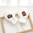 thumbnail image 1 of Knitted Cold Proof Plush Thickened Christmas Gloves, 1 of 5