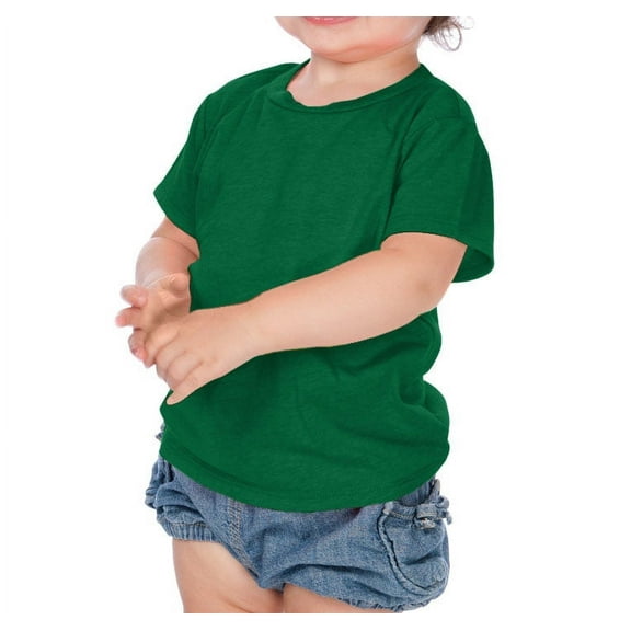 Kavio! Unisex Infants Crew Neck Short Sleeve Tee Kelly Green 18M