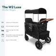 thumbnail image 3 of WONDERFOLD W2 Luxe Cochecito Wagon (2 plazas) - Cochecito plegable con asientos con hebilla magnética, arneses de 5 puntos y capota ajustable, negro volcánico, 3 of 5