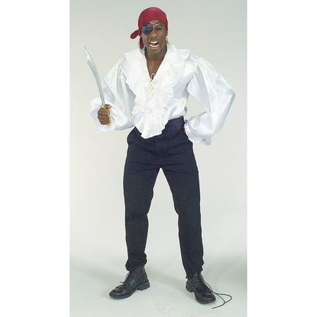 Men's White Satin Pirate Shirt