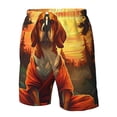 thumbnail image 4 of Vsdgher Sunset Meditating Dog Men's Beach Shorts, Surfing shorts, Swim trunks, Quick Dry Swim Trunks for Surfing Beach Fun -Large, 4 of 6
