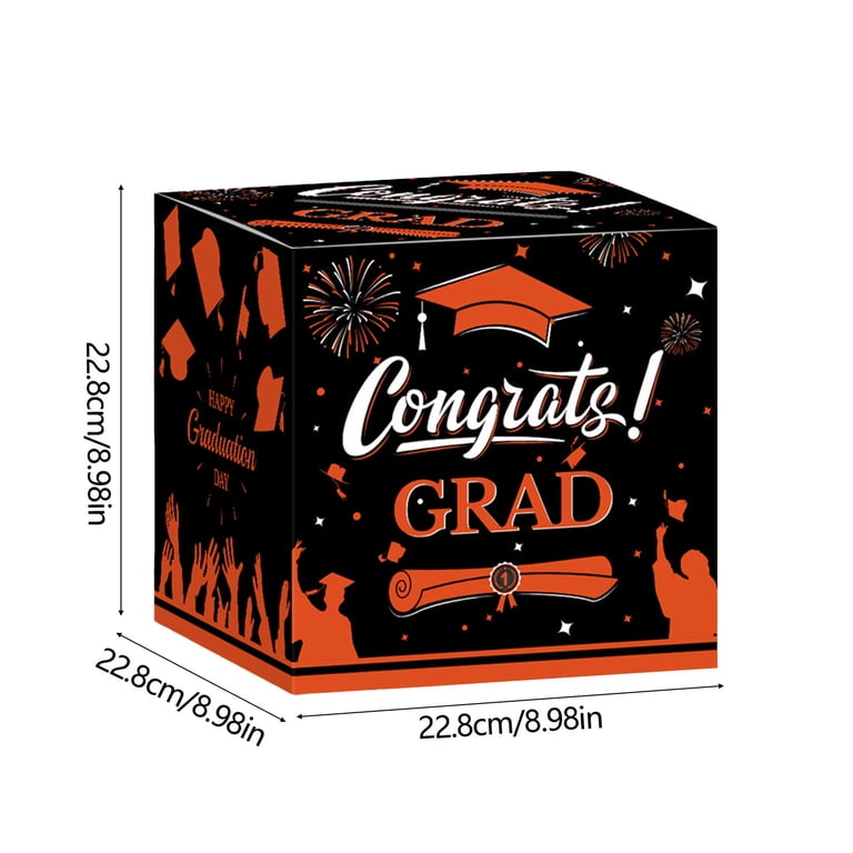 Oalirro 2025 Graduation Card Box - Congrats Grad Class of 2025 Decorations,  9x9x9 Inch Large Paper Gift Box for Party Favors, Envelopes,  Red/Orange/Blue/Green - Walmart.com