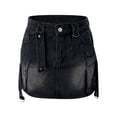 thumbnail image 6 of LADIGASU Women's High Waisted Denim Cargo Mini Skirt With Pockets Trendy Stylish Button Zipper Jeans With Retro Inspired, 6 of 7