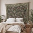 thumbnail image 3 of Sage Green Floral Boho Tapestry for Bedroom Wall Hanging Tapestry, Ethnic Tribe Abstract Art Flower Ceiling Backdrop Tapestries Poster Blanket Wall Decor for Teens Room Living Room Dorm 55" x 73", 3 of 8