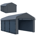 thumbnail image 1 of Outsunny 10' x 15' Metal Carport with Metal Roof and Removable Sidewalls, 1 of 10
